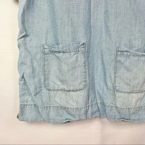 Armani Exchange Denim Chambray Blue Long Sleeve Mini Dress 10 - Picture 5 of 5